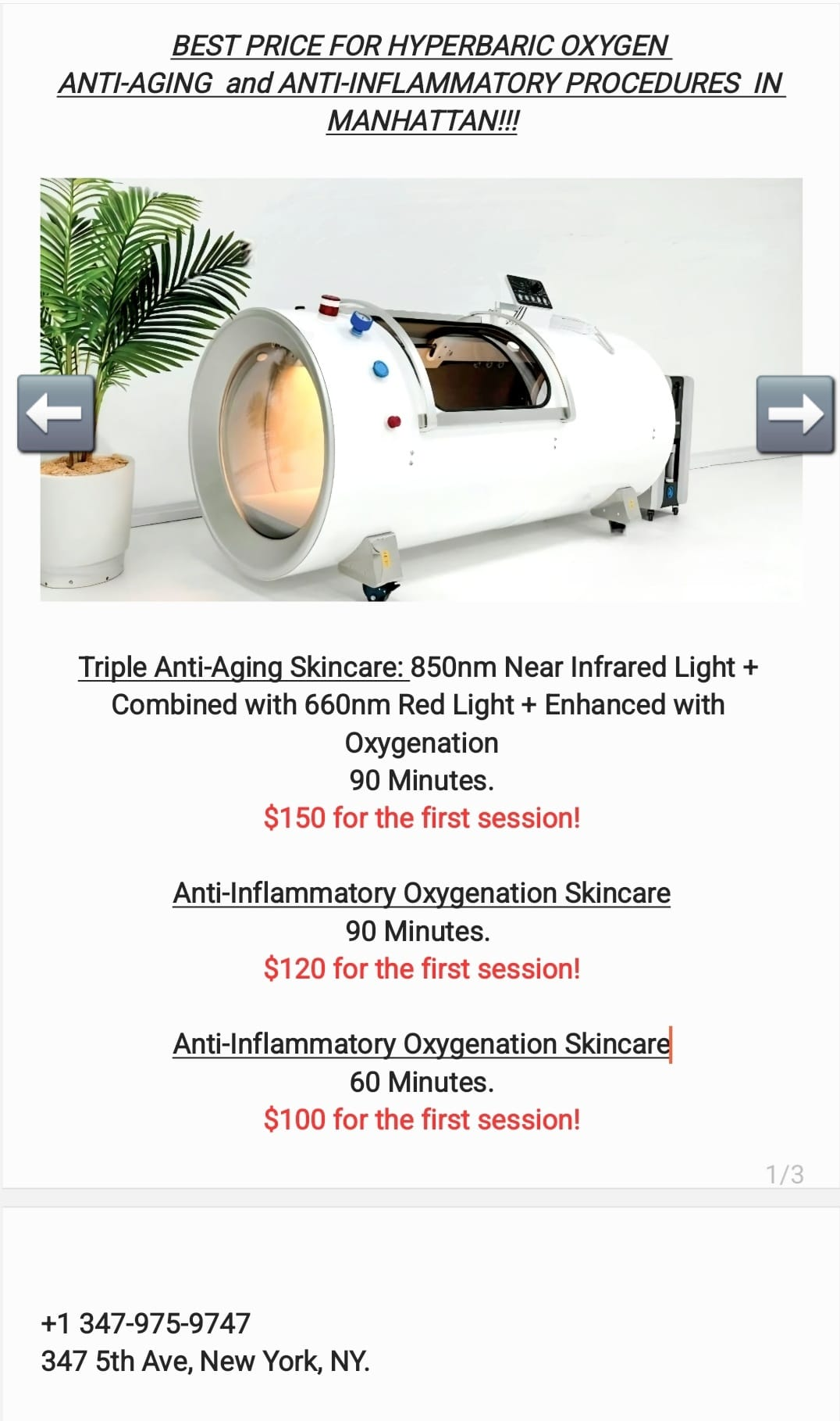 White hard-shell chamber with a clear circular end, open side hatch, and a plant on the left.